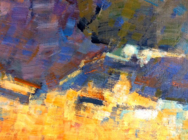 Luise Hartmann, Detail aus: Abziehendes Unwetter, 2016, 55x60cm, Acryl auf Hartfaser.